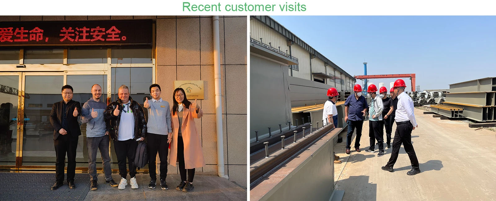 Customers visit the sandwich panel factory Customers visit the sandwich panel factory